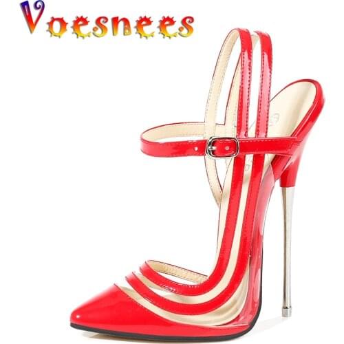 Voesnees Womens Sandals Ultra High Heels 16 CM Ladys Stiletto Sexy Wedding Shoes Summer Womens Shoes Pointed Sandals woman