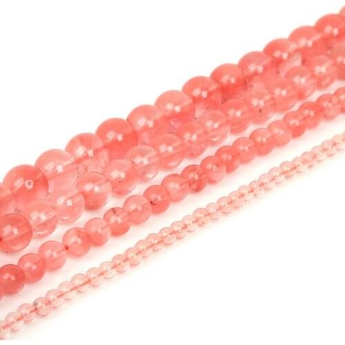 High Quality Classic Natural Red Watermelon Round Crystal stone beads 15" For DIY Jewelry making 4mm 6mm 8mm 10mm pick