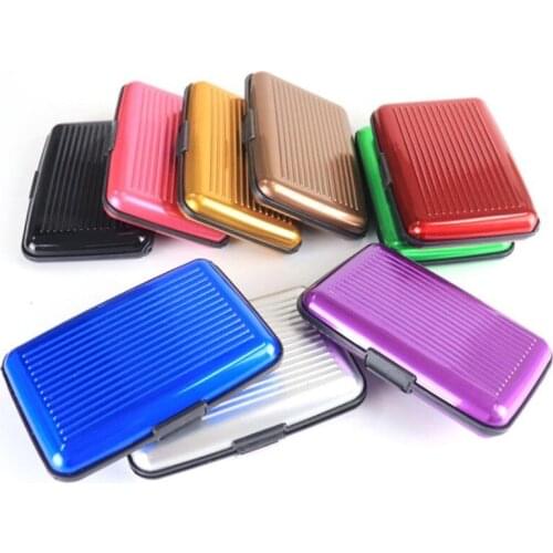 1pc Men Aluminum Bank Card Holder Blocking Hard Case Wallet Solid Credit Card Anti-RFID Scanning Protect Card Holder