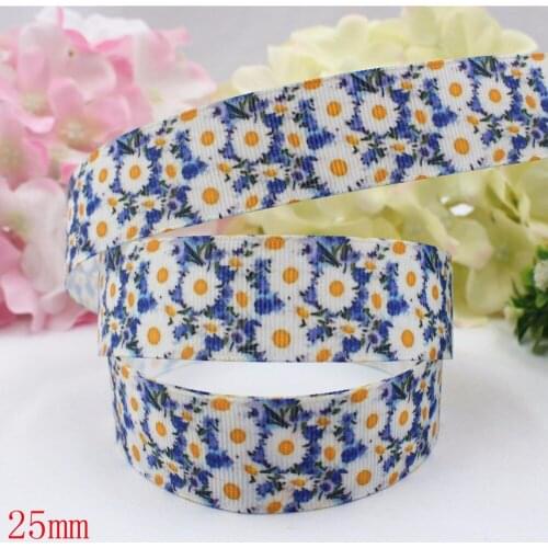 16607-100,(1")25mm 10yard/lot Flowers Ribbons Thermal transfer Printed grosgrain Wedding Accessories DIY handmade material