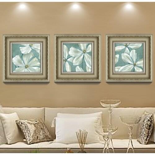 3 Panels White Flowers Canvas Print Pictures Painting on Canvas Wall Art Pictures For Living Room Wall Decor Pictures