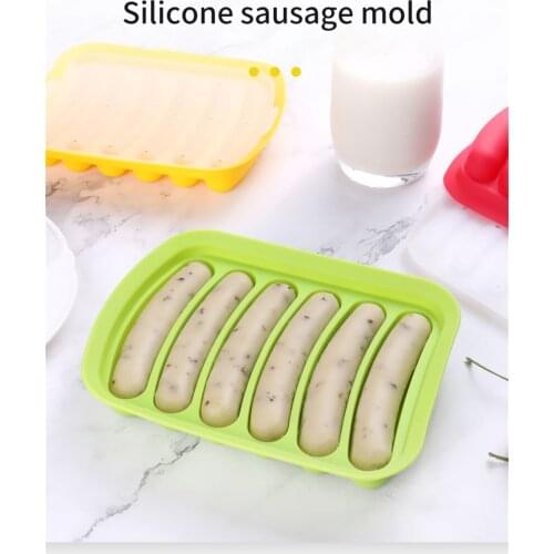 6 In 1 Sausage Maker Silicone Mold DIY Hot Dog Handmade Ham Sausage Mould Kitchen Making Refrigerated Hot Dog Tool