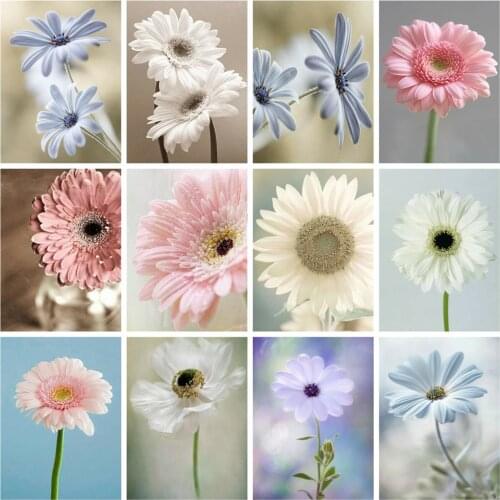 Huacan 5D DIY Diamond Painting Cross Stitch Daisy Diamond Mosaic Embroidery Flower Paintings For Interior Decoration For Home