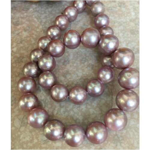 Free shipping amazing amazing 11-12mm south sea purple pearl necklace