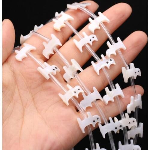 10pc Natural White Shell Beads Cute Cat shape Mother-of-pearl Spacer Bead for Jewelry Making DIY Necklace Earring Crafts