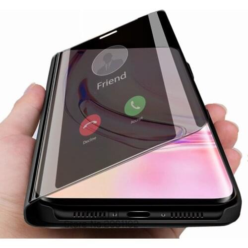 On xiomi mi 10 pro case smart mirror flip phone case for xiaomi mi10 10 pro xaomi 10pro xiaomi10 stand book cover coque etui