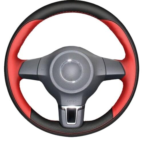 Yuji-Hong Artificial Leather Car Steering Wheel Cover Case for Volkswagen VW Golf 6 Santana Jetta Polo Bora Touran DIY Customize