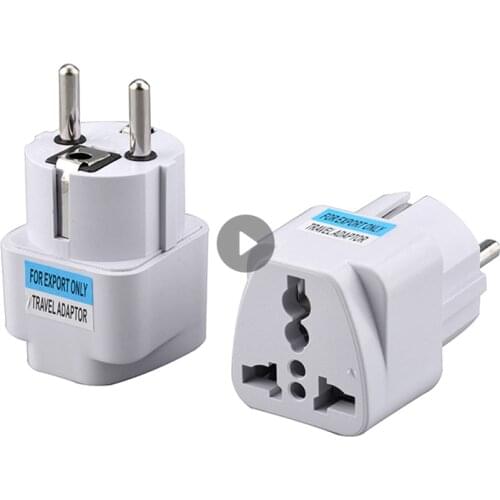 EU Travel Adapter EU Plug Adapter Universal Multifunction EU German Conversion Adapter Converter Power Socket Electrical Plug