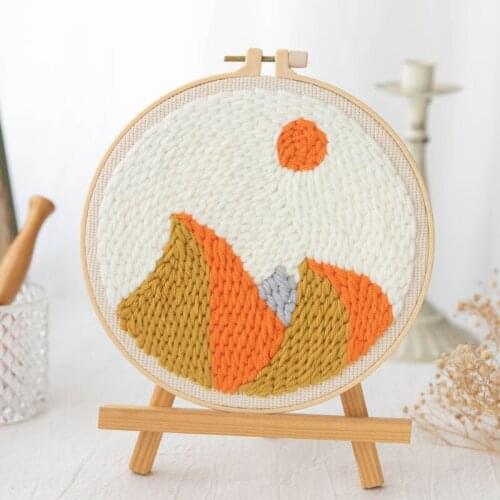 Hot Sale Easy DIY Home Decor Items Punch Needle Embroidery Kit for Kids Gift Leisure and Entertainment Home Fun Wall Art