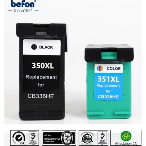 Befon Refilled 350 351 XL Cartridge Replacement for HP 350 351 HP350 HP351 Cartridge Deskjet D4260 4260 D4360 C4200 C4480 C4280