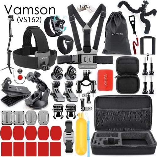 Vamson for Gopro Accessories Set Kit for Gopro Hero 7 6 5 4 Chest Strap Adapter Wrench Tripod for Xiaomi for Yi 4K Camera VS162
