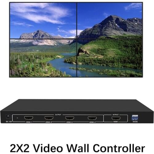 Video Wall Controller 2X2 1 HDMI Input 4 HDMI Output TV Wall Controller 2X1/3X1/4X1/1X2/1X3/1X4 TV Processor Images Stitching