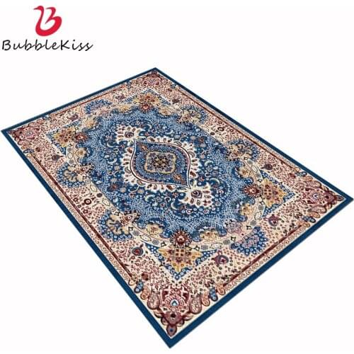 Bubble Kiss Retro Flowers Carpet For Living Room Turkish Floral Hallway Plush Rugs Home Decor Bedroom Bedside Thick Floor Rugs