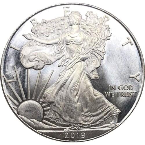 United States 1 Dollar American Silver Eagle Bullion Coin 2019 Plated Silver Commemorative Coin Copy coin