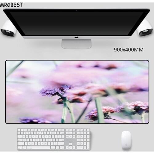MRGBEST Gaming Mouse Pad Large Size Lavender Pattern Full Desk Pad Rectangle Non-slip Softy Rubber Computer Pad for Game Player