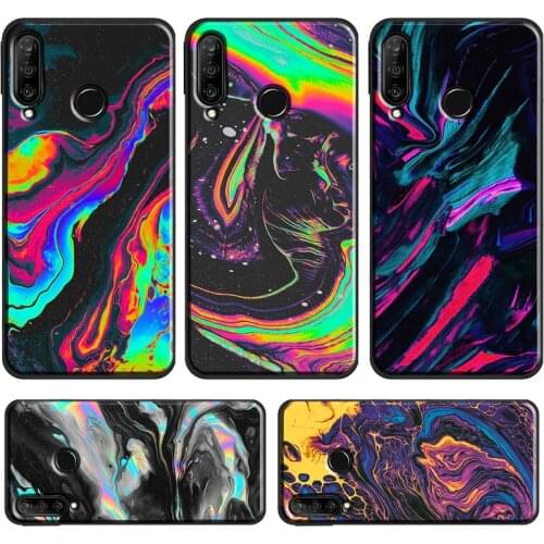Neon Marble Art Case For Huawei P30 Pro P40 P20 Lite Mate 20 Lite P Smart 2019 Z Honor 10 i 8X 9X Nova 5T