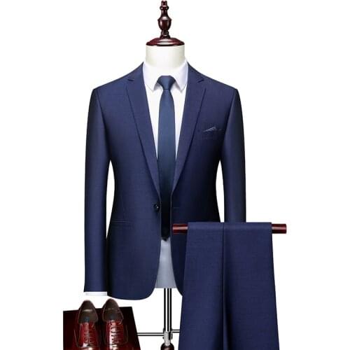 Jacket + Vest + Pants)men new fashion boutique formal three-piece set, business casual pure cotton pure color wedding dress set