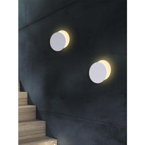 Bedside lamp wall lamp modern minimalist aisle wall decoration personality creative rotating led total solar eclipse lamp