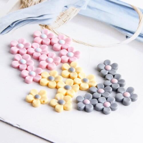Macaron Color Acrylic Hollow Small Flowers Straight Hole Beads DIY Handmade Hair Jewelry Earrings Earrings Accessories
