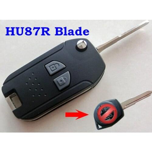 RMLKS Flip Remote Key Fob Folding 2 Button Remote Car Key Shell Blank HU87R Blade Fit For Suzuki SX4 Swift Uncut Blade