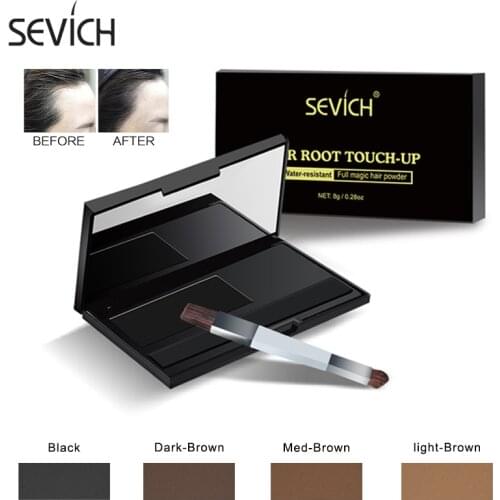 Sevich 8g Waterproof Black Hairline Shadow Powder 4 Colors Hair Concealer Powder With Brush For Cover Hair Edge Control Makeup