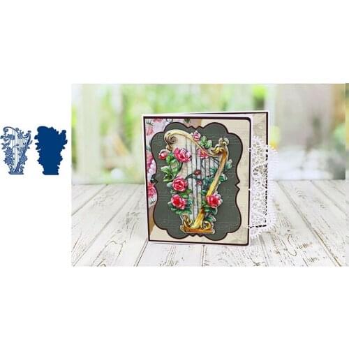 Pattern Flower Basket Hollow Metal Cutting Rails Data Scrapbook Dariy Decoration Stencil Embossing Template Diy Card Make Albums