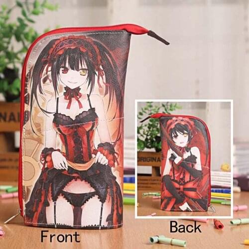 Anime Date A Live Tokisaki Kurumi Waterproof PU Stationery Pouch/Brush Pot/Pen Holder/Pencil Case Bag/Office School Supplies