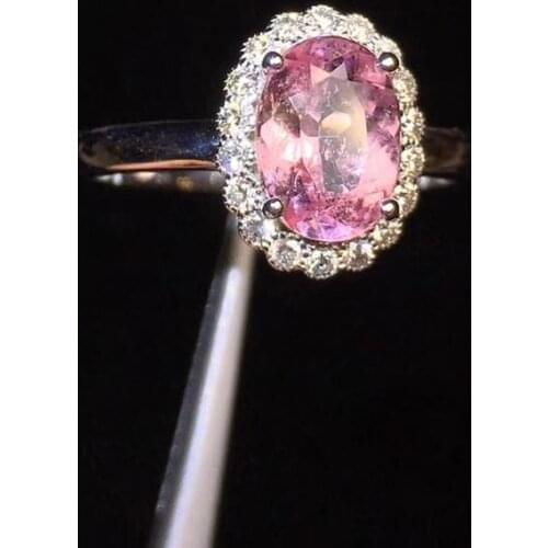 Fine Jewelry Real 18K White Gold 100% Natural Pink Beryl Heliodor Morganite Gemstone 1.33ct Jewellery for women Diamonds Ring