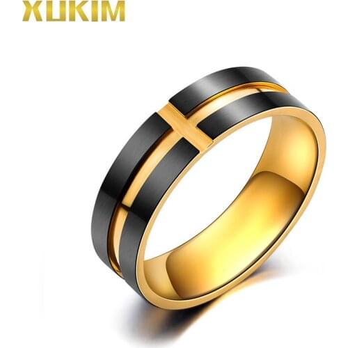 ORL678 Xukim Jewelry Personality Trend Cross Ring European and American Style Mens Street Accessories