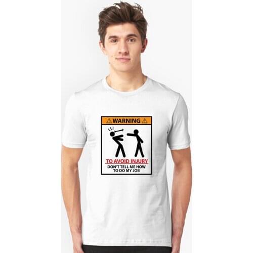 Warning To Avoid Injury Mens Funny Builder Mechanic Engineer T Shirt Dad Gift Summer Personality Fashion Men T-Shirt Clothes