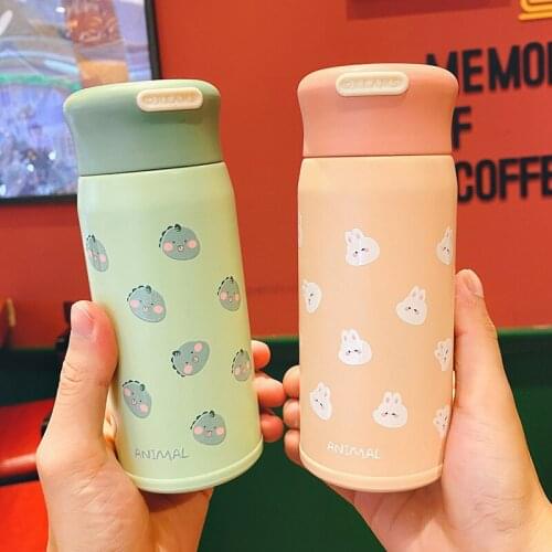 Funny Animal Picture Vacuum Thermos Cup 304 Stainless Steel Water Bottle Portable Couples Student Straight Drink Thermos Bottle