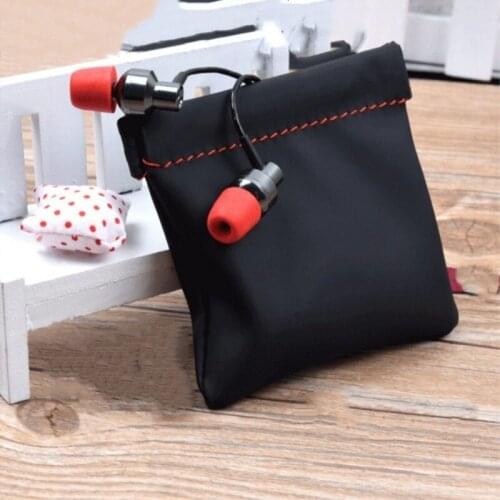 1 Pc Mini Portable PU Leather Earphone Bag Mini Earbuds Protective Package Case Stroage Bag For USB Cable Coins