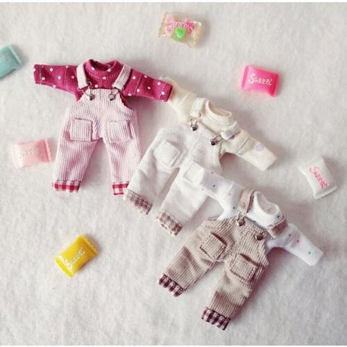 1PCS Doll Clothes Lovely Corduroy Suspenders Over Pant for Ob11,obitsu 11,1/12 BJD Doll Clothing Accessories for Dolls