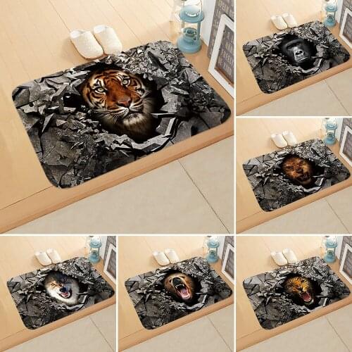 40x60cm3D Animal Three-dimensional Printing Mat Soft Side Strip Door Mat Carpet Bedroom Doorway Floor Corridor Mat