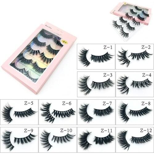 5Pairs Natural 3D False Eyelashes Long Soft Fake Lashes Makeup Kit Mink Lashes Extension Mink Eyelashes Faux Cil Makeup Tool