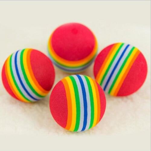 5pcs Funny Pet Dog Toy Colorful EVA Rainbow Soft Foam Ball Cat Dog Toy Kitten Chew Rubber Toy Cleaning Teeth Pet Supplies 4.5 cm