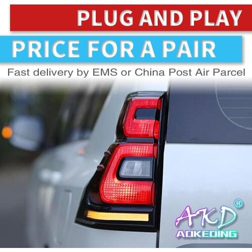 AKD Car Styling taillight for Prado Rear Taillights For LAND CRUISER PRADO 2018 2019 2020 LED Taillight assembly