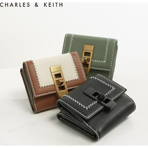 CHARLES&KEITH New Arrival for Spring 2021CK6-10770489Womens Fashion Personalized Wallet Quilted Thread Design Short Wallet