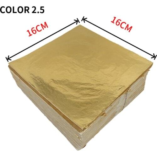 Hot Sale 1000pcs 16x16cm Art Craft Paper Imitation Gold Sliver Copper Leaf Leaves Sheets Foil Paper for Gilding Craft Decoration