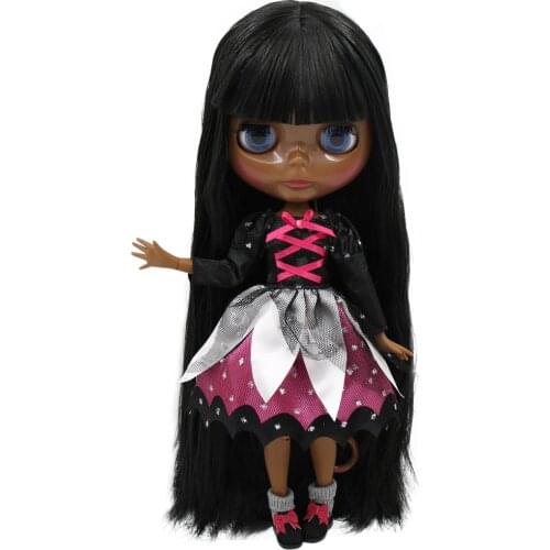 ICY DBS Blyth doll No.BL9601 Black hair JOINT body Super Black skin 1/6 BJD Neo 30cm