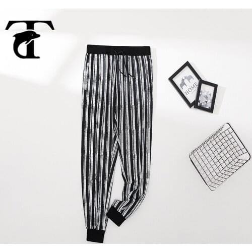 Summer Casual Men Pants Streetwear Korean Fashion Elastic Waist Trousers Plus Size Striped Sweatpants Loose joggers men Pantalon