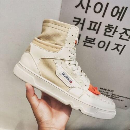 Mens High-top Casual Shoes Men Fashion Vintage Canvas Shoes Autumn Shoes High Quality Leather Lightweight Street Shoes U6-25