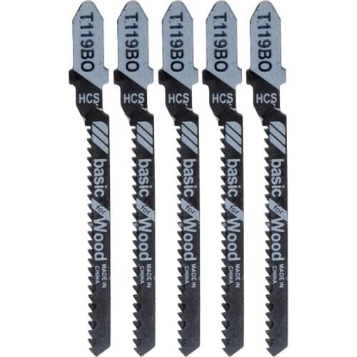 New High quality 5 Pcs HCS T119BO Jig Saw Blades Set Wood Fast Cutting Reciprocating Saw Blade
