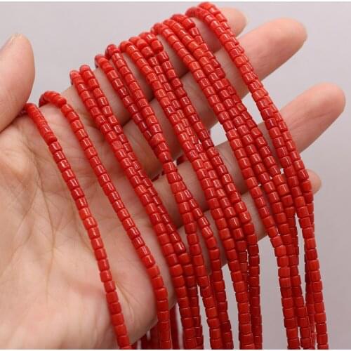 Natural Red Coral Bead Irregular Square Isolation Bead For Jewelry Making DIY Necklace Bracelet Earrings Accessory