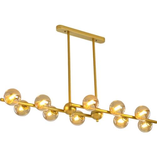 Nordic Quality Magic Bean Molecular Led Chandelier Golden Iron Glass Ball Design Living Room, Dining Room, Kitchen Room Lighting