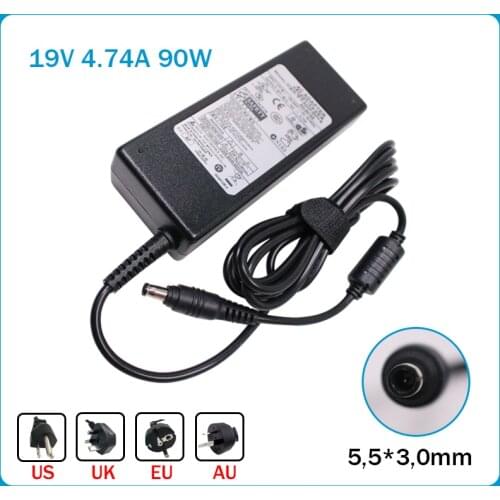Laptop Charger 19V 4.74A 5.5*3.0mm AC Laptop Adapter For notebook samsung R428 R410 R65 R520 R522 R530 R580 R560 R518 R410 R429