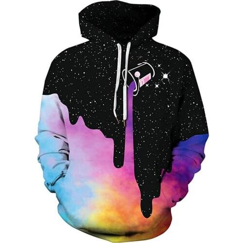 New 2021 Fashion Men Hoodies 3D Paint Splatter All Over Printed Casual Kids Boy Girl Unisex Hoodie Hipster Rainbow Sweatshirt