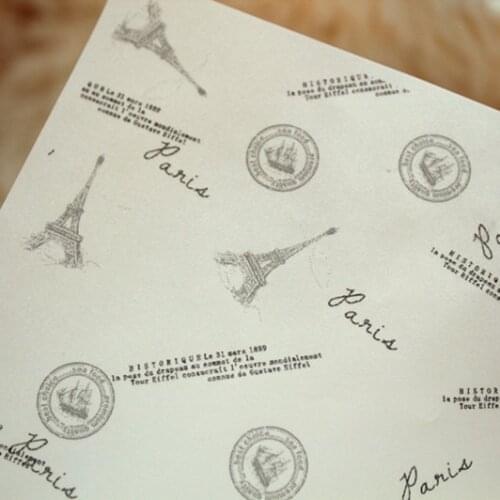 Wholesale 100pcs/lot Handmade Soap Wrapping Paper Eiffel Tower Printing Wax Paper Gift Wrapping Free shipping