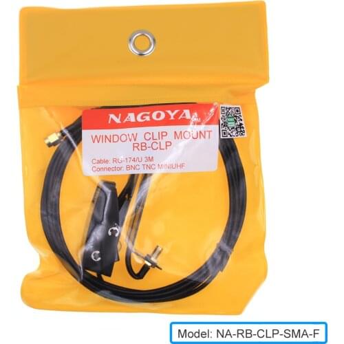 Original NAGOYA RB-CLP Window Clip Mount RG-174/U 3M Cable SMA-Female Connector for TYT TH-UV8000D Talkie Talkie
