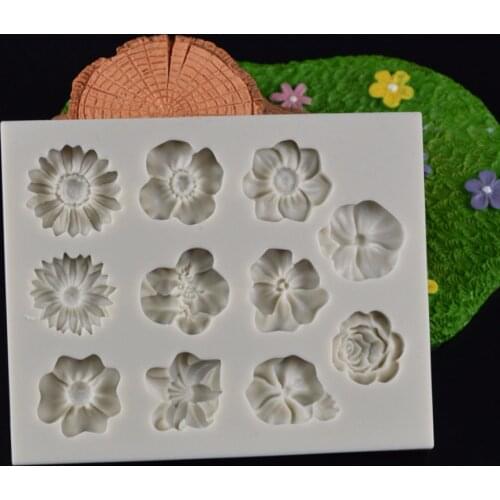Flower silicone fandont mold flowers Silica gel moulds flower Chocolate molds flowers candy mould silicone molds